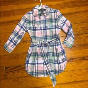Polo by Ralph Lauren Multicolor Plaid Shirt Dress - Sz 3T
